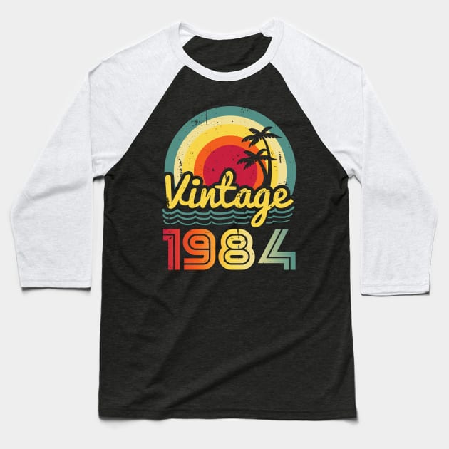 Vintage 1984 Made in 1984 39th birthday 39 years old Gift Baseball T-Shirt by Winter Magical Forest
